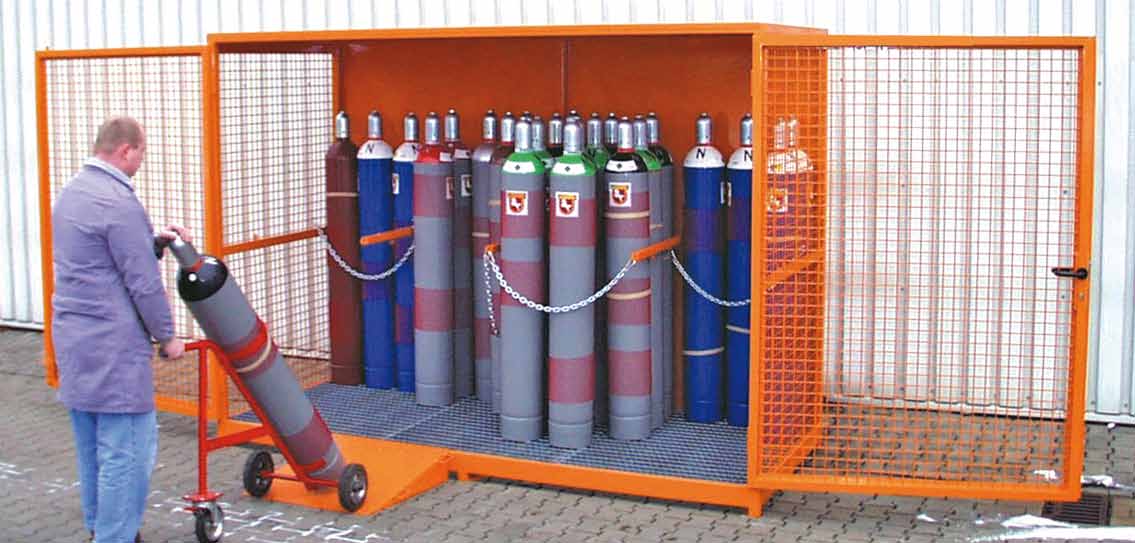 Gasflaschen-Container mit Bodengruppe